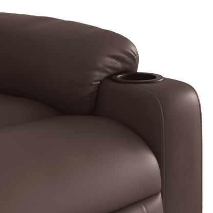 Fauteuil verstelbaar elektrisch kunstleer bruin