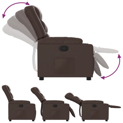 Fauteuil verstelbaar kunstleer bruin