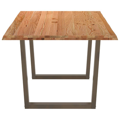 Eettafel met natuurlijke rand 200x100x74 cm massief eikenhout