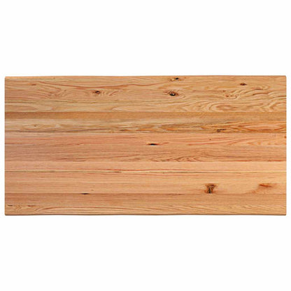Eettafel met natuurlijke rand 200x100x74 cm massief eikenhout