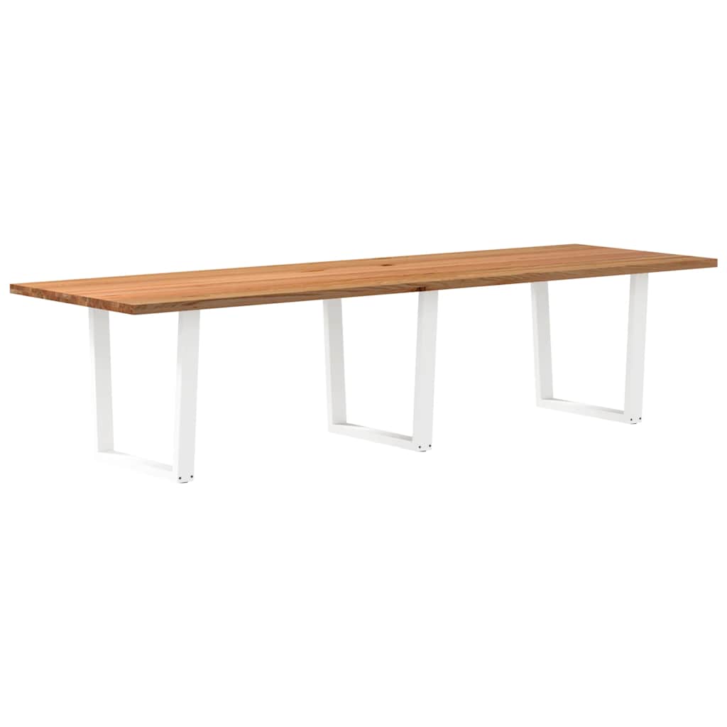 Eettafel met natuurlijke rand 320x100x74 cm massief eikenhout