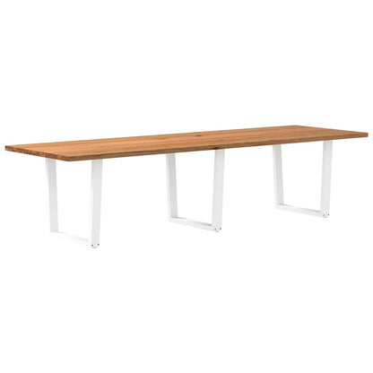 Eettafel met natuurlijke rand 320x100x74 cm massief eikenhout