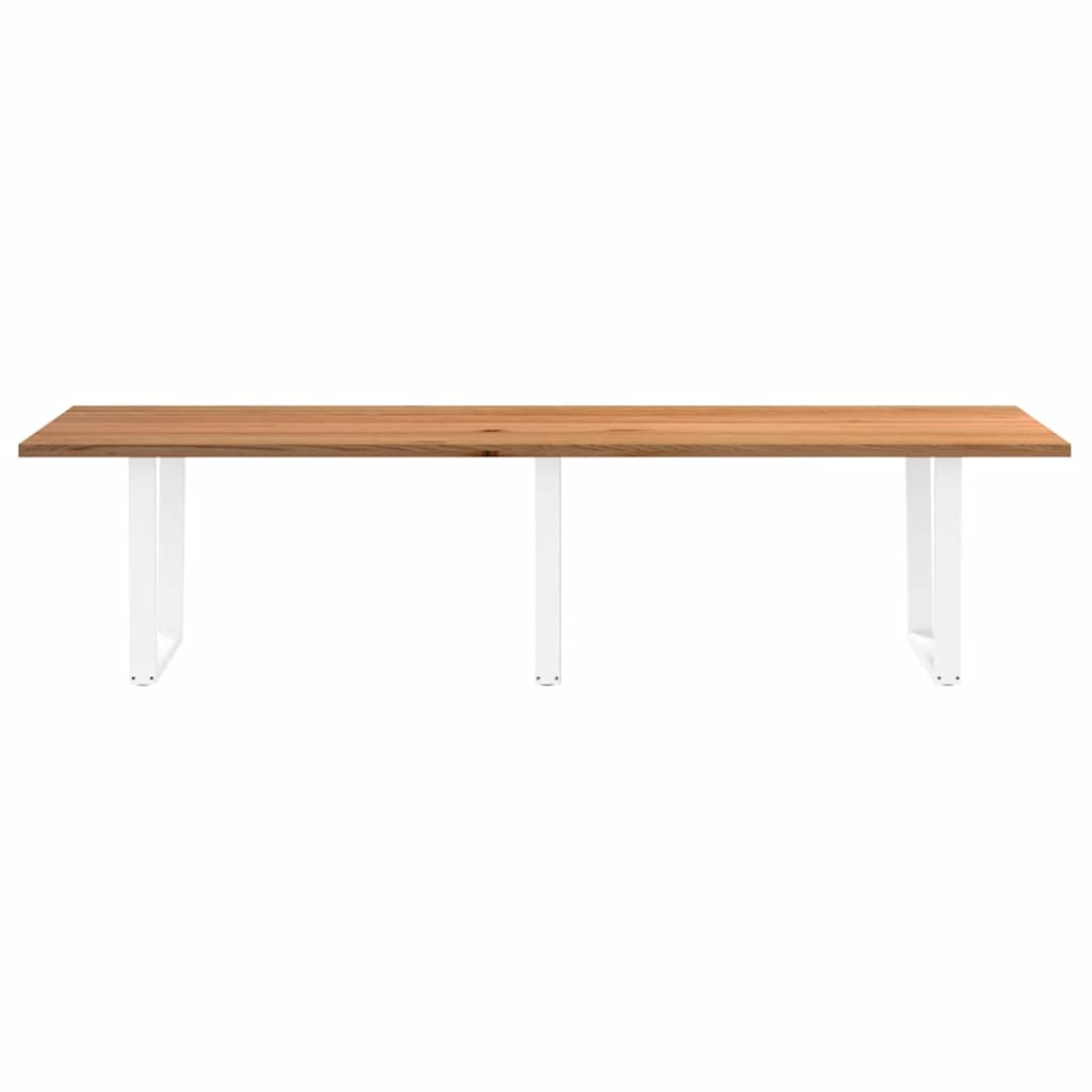 Eettafel met natuurlijke rand 320x100x74 cm massief eikenhout