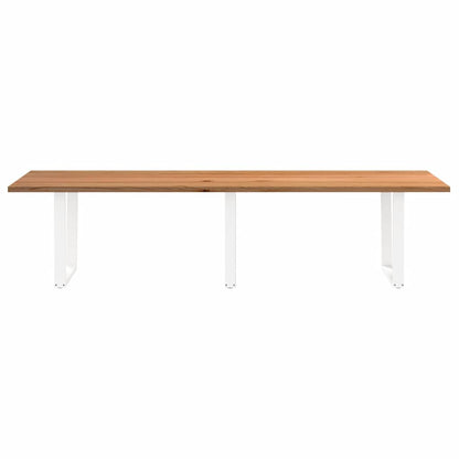 Eettafel met natuurlijke rand 320x100x74 cm massief eikenhout