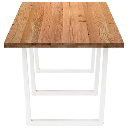 Eettafel met natuurlijke rand 320x100x74 cm massief eikenhout