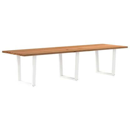 Eettafel met natuurlijke rand 320x100x74 cm massief eikenhout