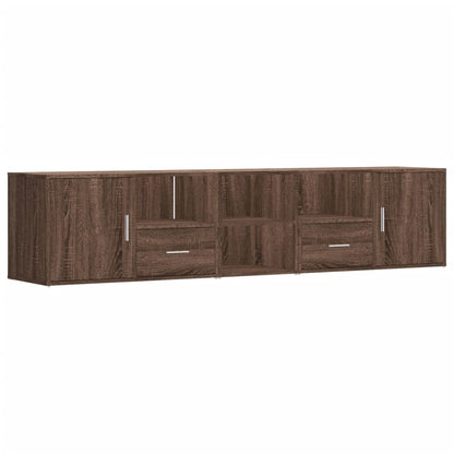 Hoekkast 200x40x45 cm bewerkt hout bruin eikenkleurig