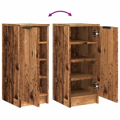 Schoenenkast 29,5x35x70 cm bewerkt hout oud houtkleurig