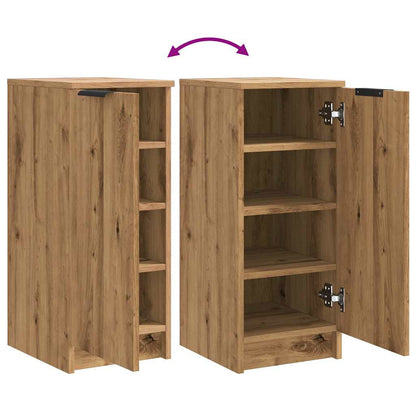 Schoenenkast 29,5x35x70 cm bewerkt hout artisanaal eikenkleur
