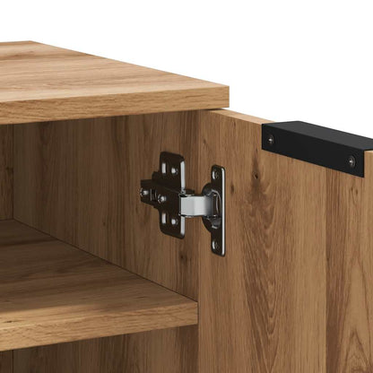 Schoenenkast 29,5x35x70 cm bewerkt hout artisanaal eikenkleur