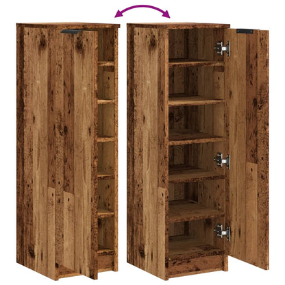 Schoenenkast 29,5x35x100,5 cm bewerkt hout oud houtkleurig