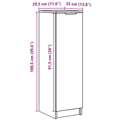 Schoenenkast 29,5x35x100,5 cm bewerkt hout oud houtkleurig