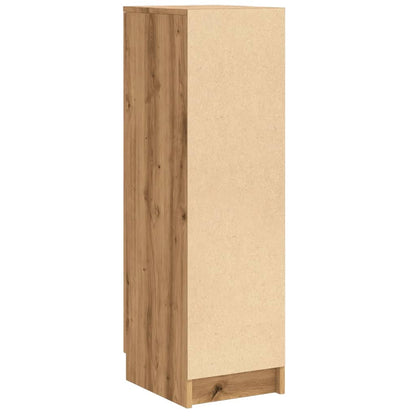 Schoenenkast 29,5x35x100,5 cm bewerkt hout artisanaal eiken