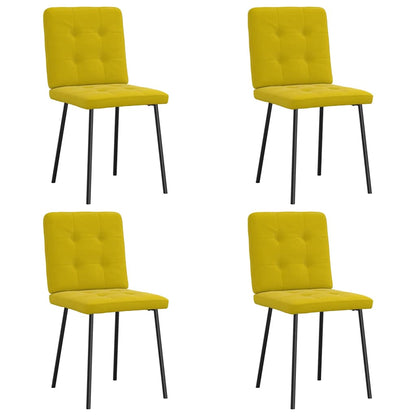 Eetkamerstoelen 4 st fluweel geel