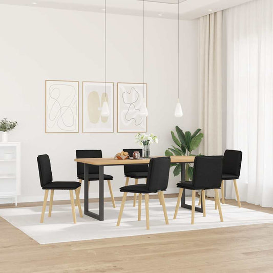 Eetkamerstoelen 6 st stof zwart