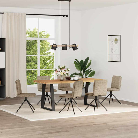 Eetkamerstoelen 6 st imitatiesuède lichtgrijs
