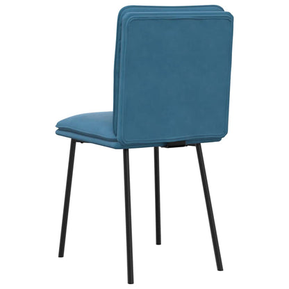 Eetkamerstoelen 6 st fluweel blauw