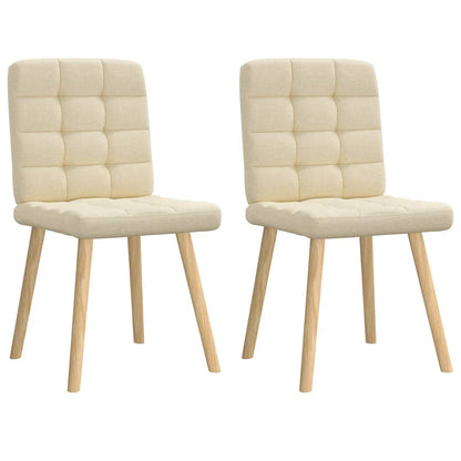 Eetkamerstoelen 2 st stof crèmekleurig