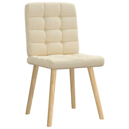 Eetkamerstoelen 2 st stof crèmekleurig