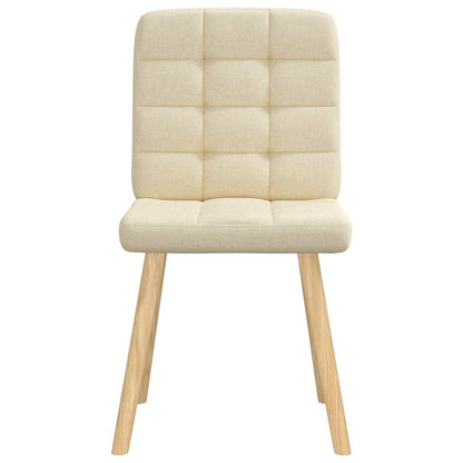 Eetkamerstoelen 2 st stof crèmekleurig