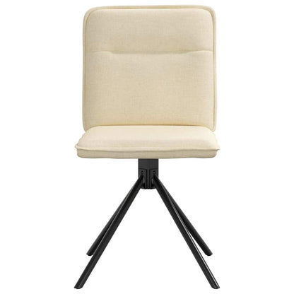 Eetkamerstoelen 2 st stof crèmekleurig