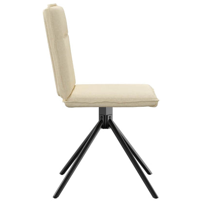 Eetkamerstoelen 2 st stof crèmekleurig