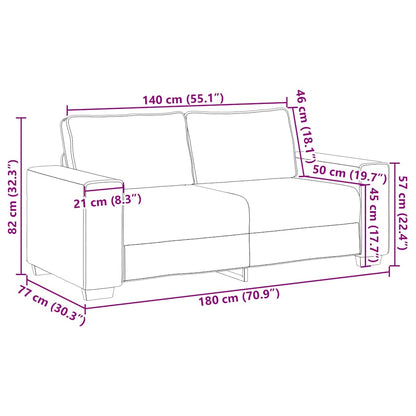 2-zitsbank 140 cm stof zwart