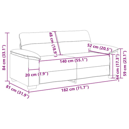 2-zitsbank 140 cm stof donkergrijs